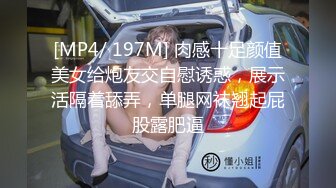 [MP4/ 197M] 肉感十足颜值美女给炮友交自慰诱惑，展示活隔着舔弄，单腿网袜翘起屁股露肥逼